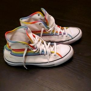Converse high top pride flag